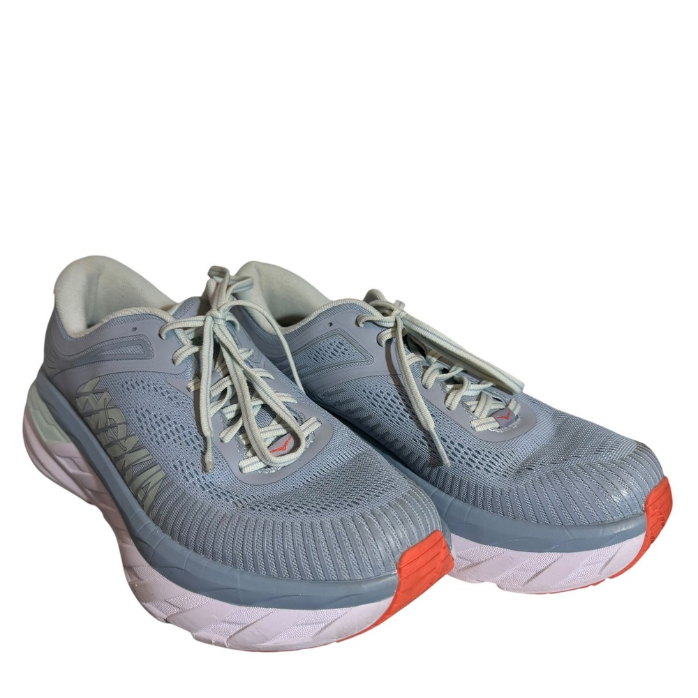 Hoka One One Bondi 7 Womens 9.5 Blue Fog Running‎ Shoes 1110519-BFBG